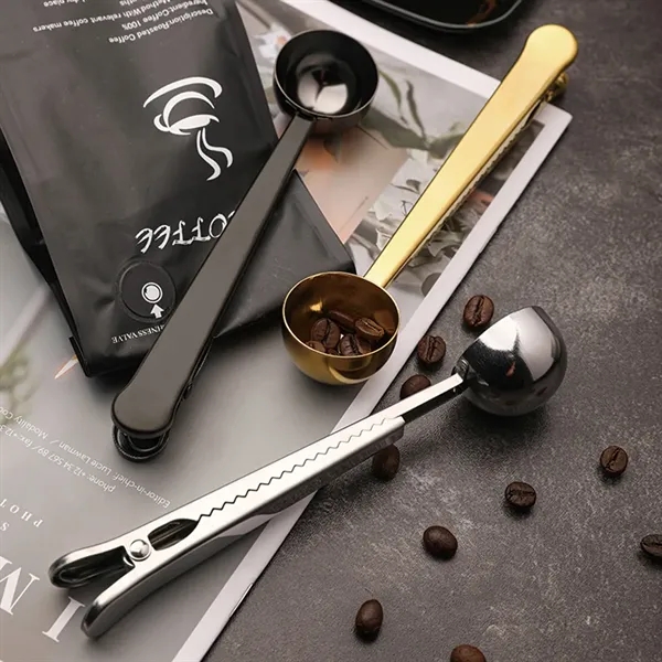 2-in-1 Stainless Steel Coffee Scoop Clip - 2-in-1 Stainless Steel Coffee Scoop Clip - Image 1 of 1