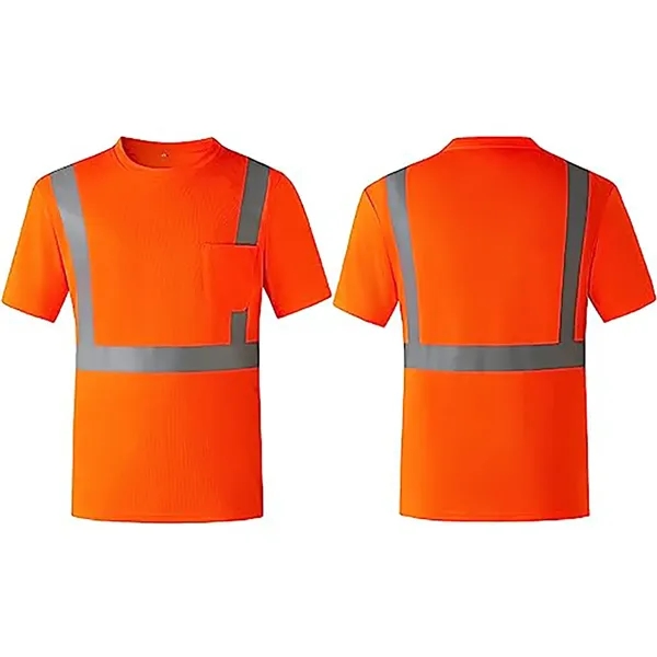 Reflective Short Sleeve T-Shirt with Pocket - Reflective Short Sleeve T-Shirt with Pocket - Image 1 of 2