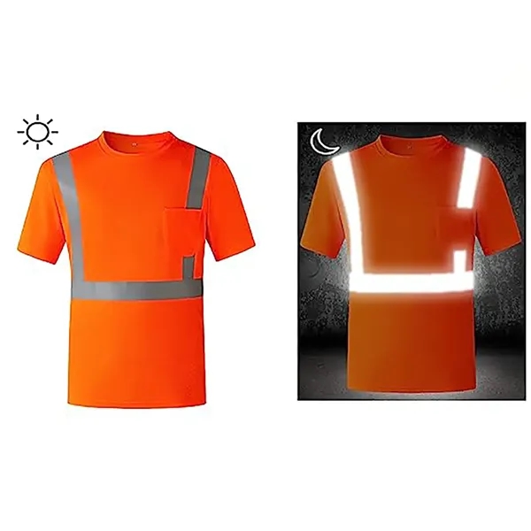 Reflective Short Sleeve T-Shirt with Pocket - Reflective Short Sleeve T-Shirt with Pocket - Image 2 of 2