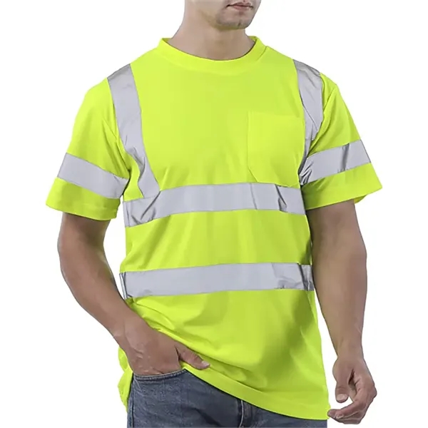 Reflective Strips Construction Work Mesh Short Sleeve