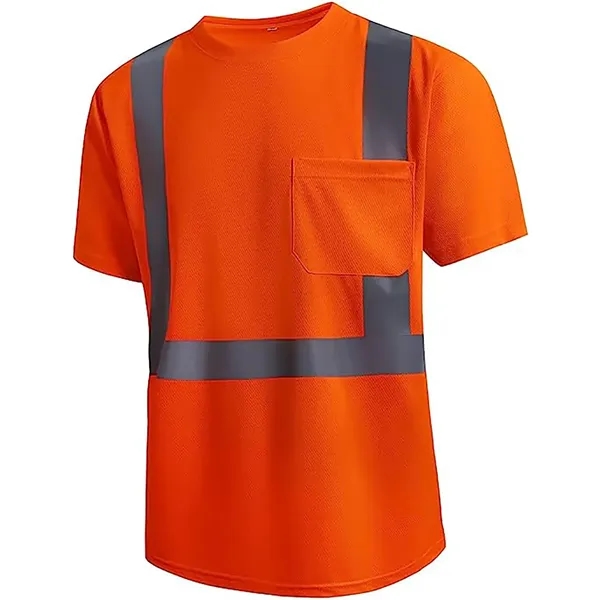 Reflective Short Sleeve T-Shirt with Pocket