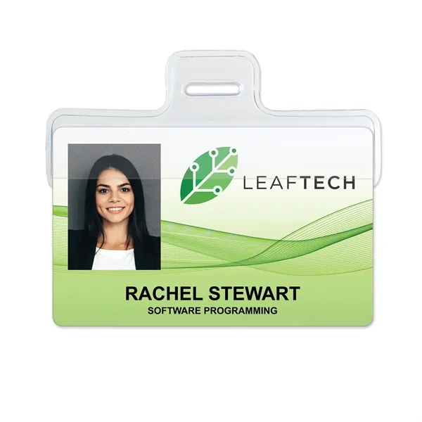 Horizontal Half-Card Clear Vinyl Holder w/ Slot, 3.15" x .6" - Horizontal Half-Card Clear Vinyl Holder w/ Slot, 3.15" x .6" - Image 1 of 1