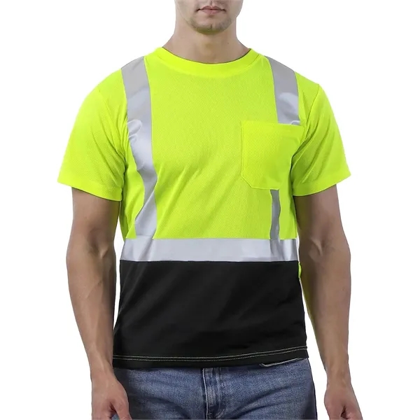 High Visibility Safety Reflective T-Shirts Quick Dry Yellow - High Visibility Safety Reflective T-Shirts Quick Dry Yellow - Image 0 of 2