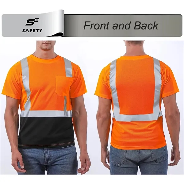 High Visibility Safety Reflective T-Shirts Quick Dry Orange - High Visibility Safety Reflective T-Shirts Quick Dry Orange - Image 1 of 3