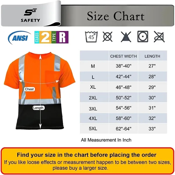 High Visibility Safety Reflective T-Shirts Quick Dry Orange - High Visibility Safety Reflective T-Shirts Quick Dry Orange - Image 3 of 3