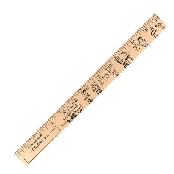 Kids at School "U" Color Rulers - Natural wood finish - Kids at School "U" Color Rulers - Natural wood finish - Image 0 of 1