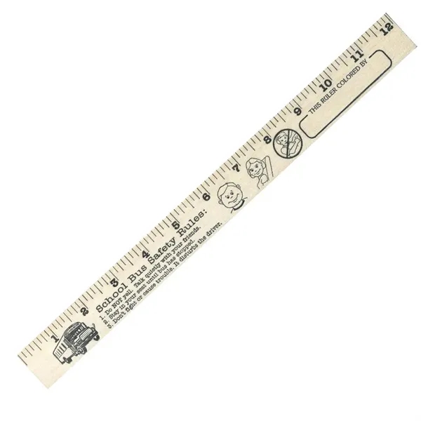 School Bus Safety  "U" Color Rulers - Natural wood finish - School Bus Safety  "U" Color Rulers - Natural wood finish - Image 0 of 1