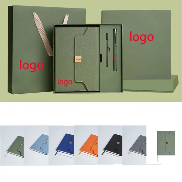 5 In 1 A5 Lined Premium Leather Hardcover Notebook Gift Set