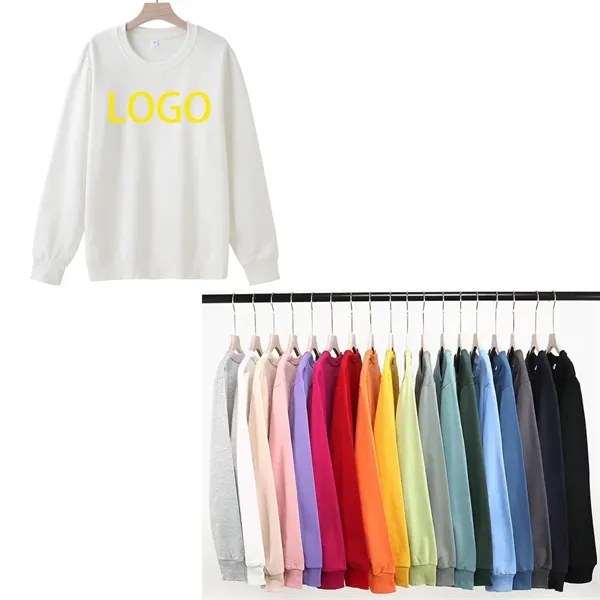 Round Crew Neck Long Sleeve Loose Breathable Sweatshirt - Round Crew Neck Long Sleeve Loose Breathable Sweatshirt - Image 0 of 2