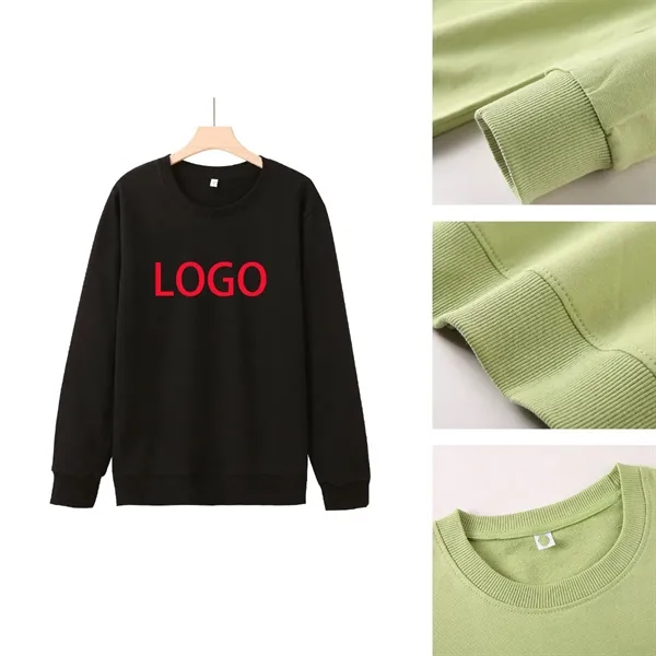 Round Crew Neck Long Sleeve Loose Breathable Sweatshirt - Round Crew Neck Long Sleeve Loose Breathable Sweatshirt - Image 1 of 2