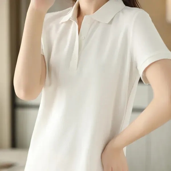 Custom Women's Classic Short Sleeve Cotton Polo Dress - Custom Women's Classic Short Sleeve Cotton Polo Dress - Image 1 of 3