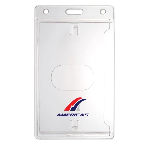 Vertical 1-Card Economy Frosted Rigid Plastic Badge Holders - Vertical 1-Card Economy Frosted Rigid Plastic Badge Holders - Image 2 of 2