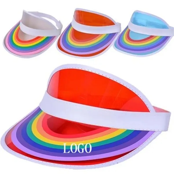 Rainbow Pvc Sun Cap - Rainbow Pvc Sun Cap - Image 0 of 4