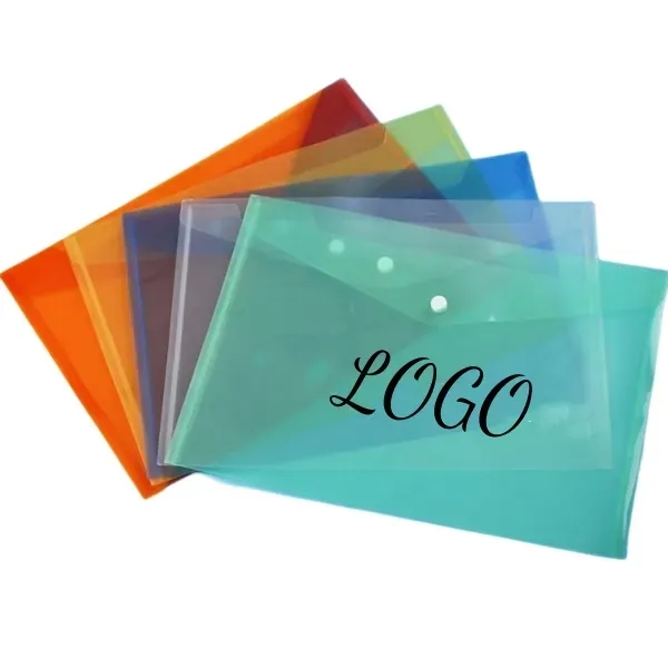 Plastic Envelopes for Documents with Snap Closure, A4 Size - Plastic Envelopes for Documents with Snap Closure, A4 Size - Image 0 of 2