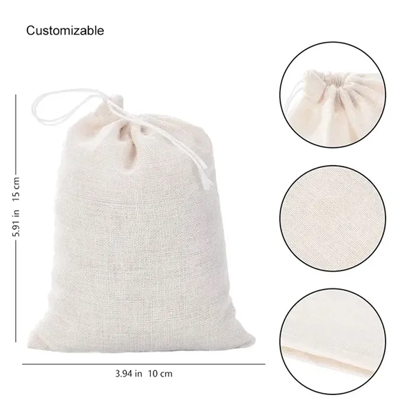 Muslin Multipurpose Drawstring Bags for Tea - Muslin Multipurpose Drawstring Bags for Tea - Image 1 of 3