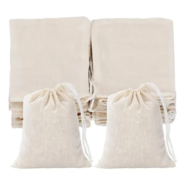 Muslin Multipurpose Drawstring Bags for Tea - Muslin Multipurpose Drawstring Bags for Tea - Image 2 of 3