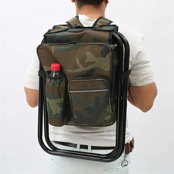 Portable Folding Camping Chair Backpack Cooler Bag - Portable Folding Camping Chair Backpack Cooler Bag - Image 5 of 11