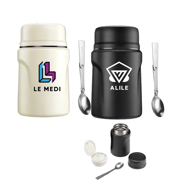 17oz. Insulated Food Jar with Folding Spoon - 17oz. Insulated Food Jar with Folding Spoon - Image 0 of 2