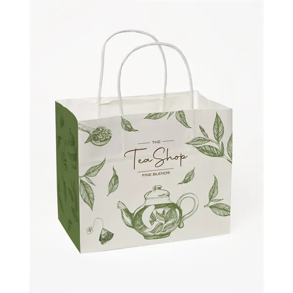 Multi-sided Full Color White Handled Shopper Paper Bags - Multi-sided Full Color White Handled Shopper Paper Bags - Image 10 of 11