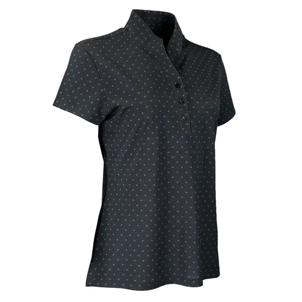 Women's Greg Norman Micro Pique Spinner Print Polo - Women's Greg Norman Micro Pique Spinner Print Polo - Image 2 of 3