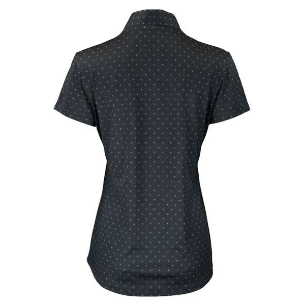 Women's Greg Norman Micro Pique Spinner Print Polo - Women's Greg Norman Micro Pique Spinner Print Polo - Image 3 of 3