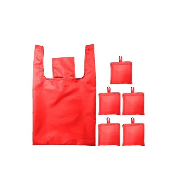 T-Shirt Style Folding Shopping Tote Bags With Pouch - T-Shirt Style Folding Shopping Tote Bags With Pouch - Image 1 of 7