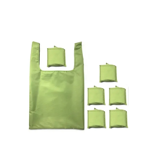 T-Shirt Style Folding Shopping Tote Bags With Pouch - T-Shirt Style Folding Shopping Tote Bags With Pouch - Image 4 of 7