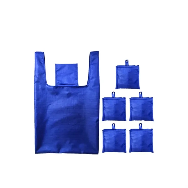 T-Shirt Style Folding Shopping Tote Bags With Pouch - T-Shirt Style Folding Shopping Tote Bags With Pouch - Image 5 of 7