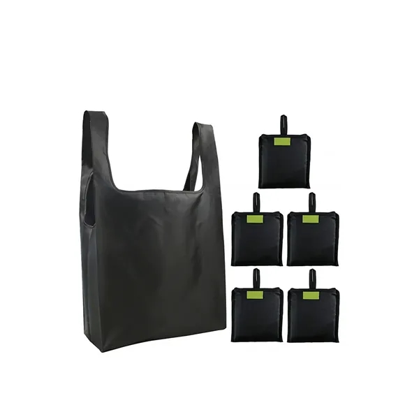 T-Shirt Style Folding Shopping Tote Bags With Pouch - T-Shirt Style Folding Shopping Tote Bags With Pouch - Image 6 of 7