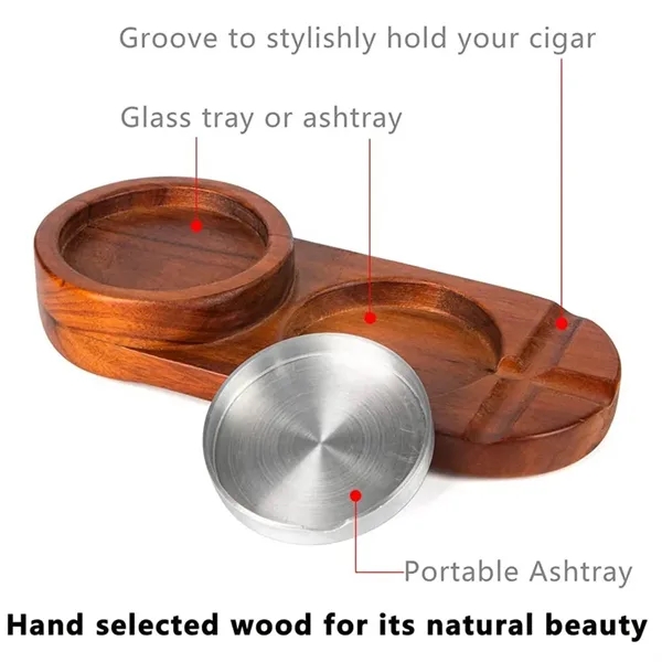Whiskey Glass Tray And Cigar Ashtray Coaster - Whiskey Glass Tray And Cigar Ashtray Coaster - Image 2 of 3