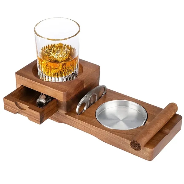 Cigar Ashtray Coaster With Whiskey Glass Tray - Cigar Ashtray Coaster With Whiskey Glass Tray - Image 0 of 4