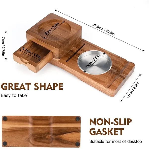 Cigar Ashtray Coaster With Whiskey Glass Tray - Cigar Ashtray Coaster With Whiskey Glass Tray - Image 1 of 4