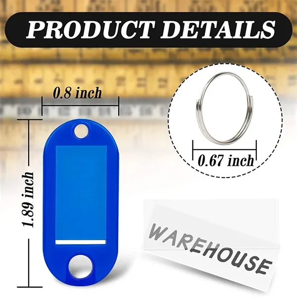 Plastic Key Tags with Split Ring Label Window - Plastic Key Tags with Split Ring Label Window - Image 3 of 4