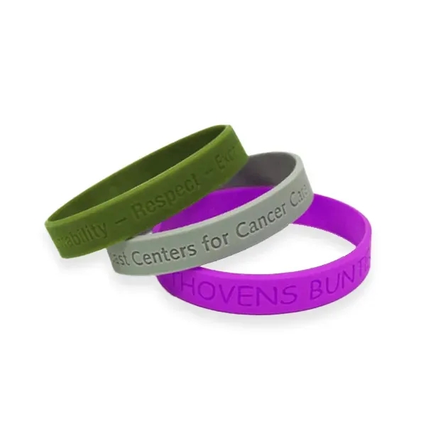 Debossed Silicone Wristband Bracelet - Debossed Silicone Wristband Bracelet - Image 16 of 16