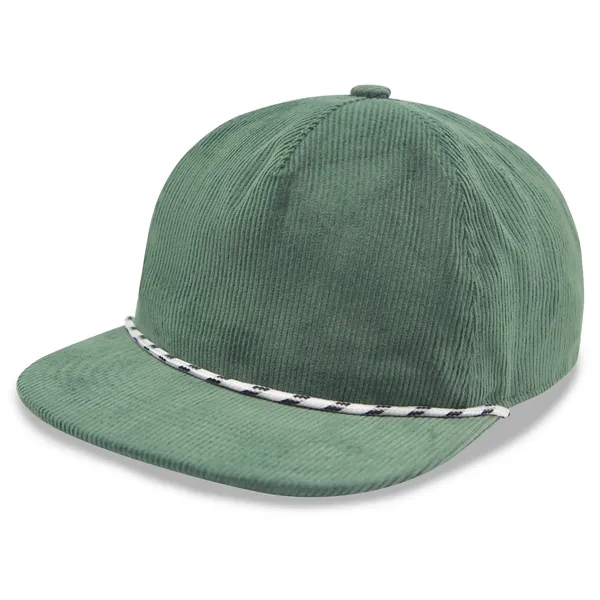 5 Panel Unstructed Corduroy Snapback Rope Hat - 5 Panel Unstructed Corduroy Snapback Rope Hat - Image 1 of 8