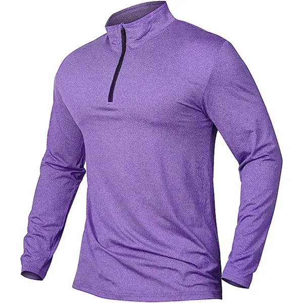 REPREVE® Men's Quarter Zipper rPET Performance Long Sleeve - REPREVE® Men's Quarter Zipper rPET Performance Long Sleeve - Image 3 of 14