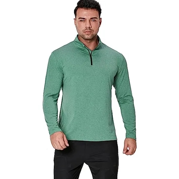 REPREVE® Men's Quarter Zipper rPET Performance Long Sleeve - REPREVE® Men's Quarter Zipper rPET Performance Long Sleeve - Image 5 of 14