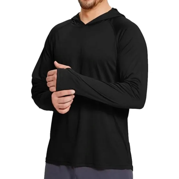 REPREVE® Men's Recycled Performance Thumbhole Hoodie T-Shirt - REPREVE® Men's Recycled Performance Thumbhole Hoodie T-Shirt - Image 1 of 15