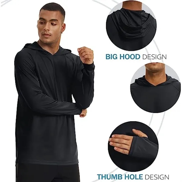 REPREVE® Men's Recycled Performance Thumbhole Hoodie T-Shirt - REPREVE® Men's Recycled Performance Thumbhole Hoodie T-Shirt - Image 3 of 15