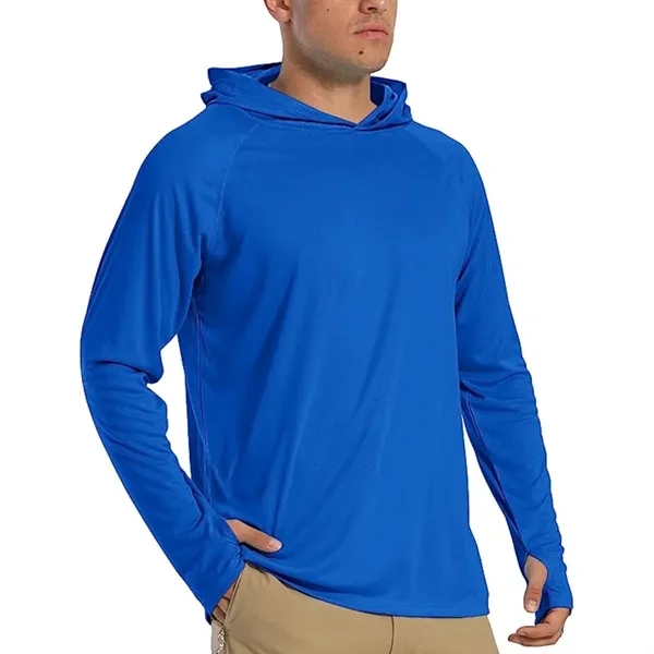 REPREVE® Men's Recycled Performance Thumbhole Hoodie T-Shirt - REPREVE® Men's Recycled Performance Thumbhole Hoodie T-Shirt - Image 4 of 15