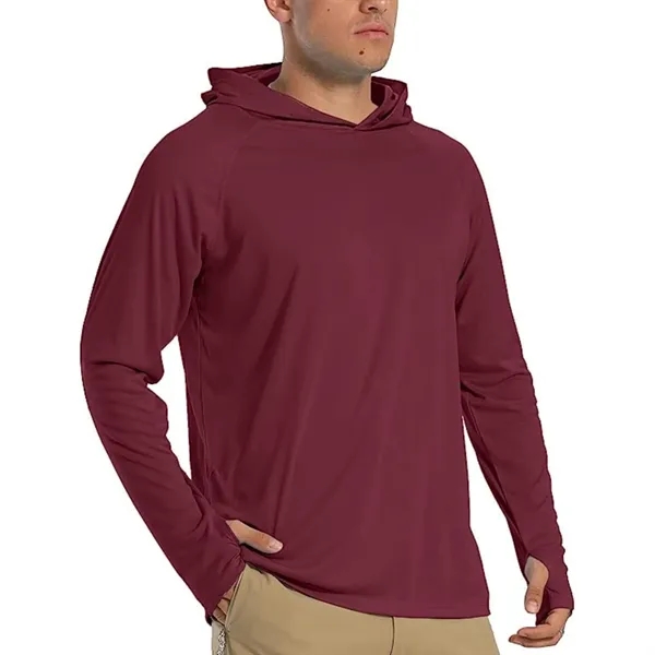 REPREVE® Men's Recycled Performance Thumbhole Hoodie T-Shirt - REPREVE® Men's Recycled Performance Thumbhole Hoodie T-Shirt - Image 6 of 15