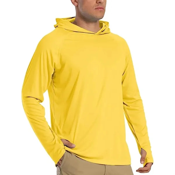 REPREVE® Men's Recycled Performance Thumbhole Hoodie T-Shirt - REPREVE® Men's Recycled Performance Thumbhole Hoodie T-Shirt - Image 7 of 15