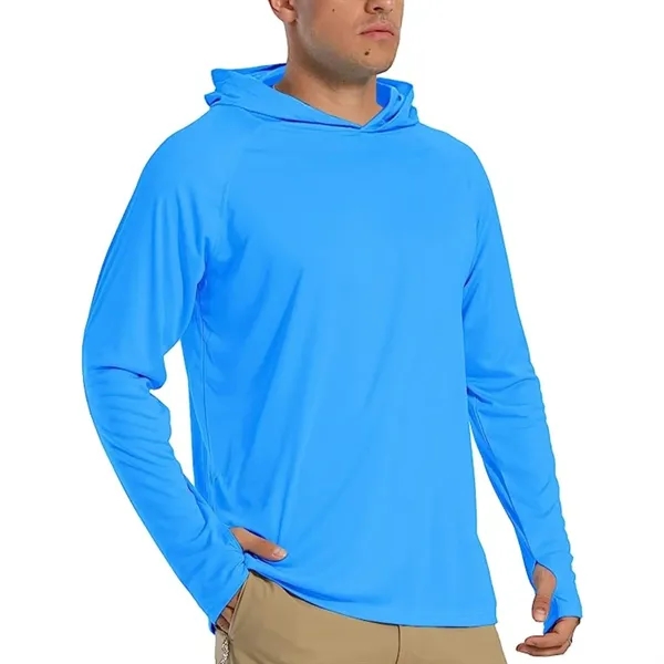 REPREVE® Men's Recycled Performance Thumbhole Hoodie T-Shirt - REPREVE® Men's Recycled Performance Thumbhole Hoodie T-Shirt - Image 8 of 15