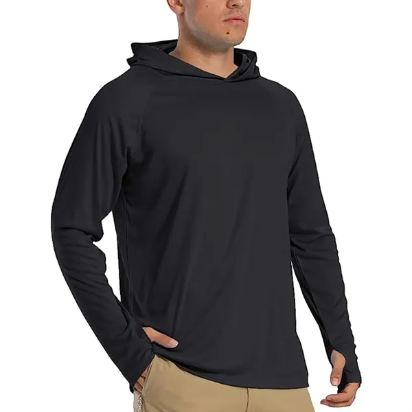 REPREVE® Men's Recycled Performance Thumbhole Hoodie T-Shirt - REPREVE® Men's Recycled Performance Thumbhole Hoodie T-Shirt - Image 9 of 15