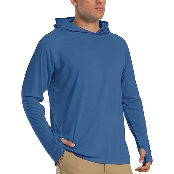 REPREVE® Men's Recycled Performance Thumbhole Hoodie T-Shirt - REPREVE® Men's Recycled Performance Thumbhole Hoodie T-Shirt - Image 10 of 15