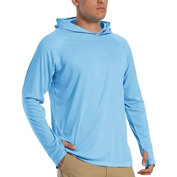 REPREVE® Men's Recycled Performance Thumbhole Hoodie T-Shirt - REPREVE® Men's Recycled Performance Thumbhole Hoodie T-Shirt - Image 11 of 15