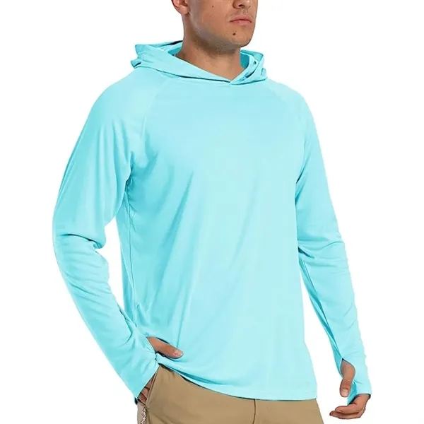 REPREVE® Men's Recycled Performance Thumbhole Hoodie T-Shirt - REPREVE® Men's Recycled Performance Thumbhole Hoodie T-Shirt - Image 14 of 15