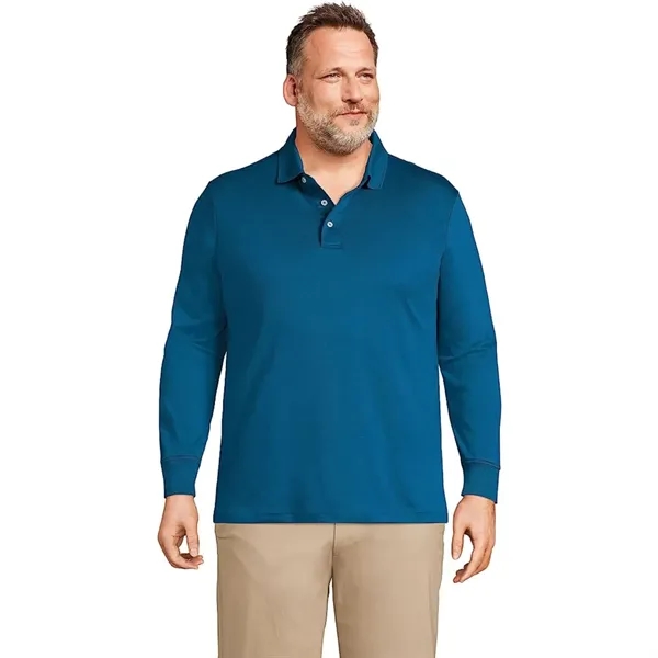 REPREVE® - Men's rPET Polyester Long Sleeve Polo - REPREVE® - Men's rPET Polyester Long Sleeve Polo - Image 9 of 14
