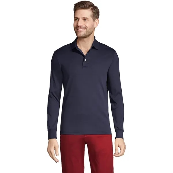 REPREVE® - Men's rPET Polyester Long Sleeve Polo - REPREVE® - Men's rPET Polyester Long Sleeve Polo - Image 13 of 14