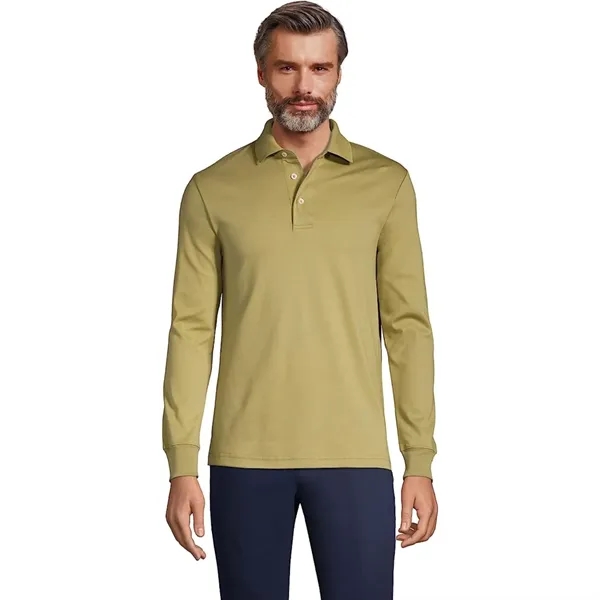 REPREVE® - Men's rPET Polyester Long Sleeve Polo - REPREVE® - Men's rPET Polyester Long Sleeve Polo - Image 14 of 14